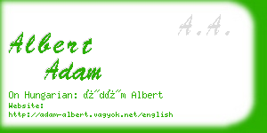 albert adam business card